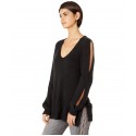 1.STATE Cold Shoulder V-Neck Sweater w/ Twist Sleeves