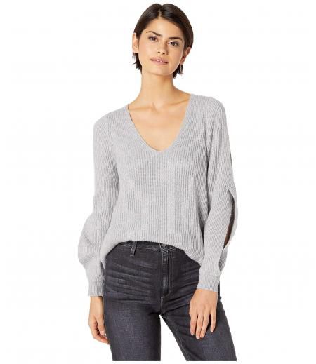1.STATE Cold Shoulder V-Neck Sweater w/ Twist Sleeves